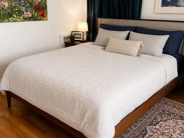 Bedroom cleaned and made up