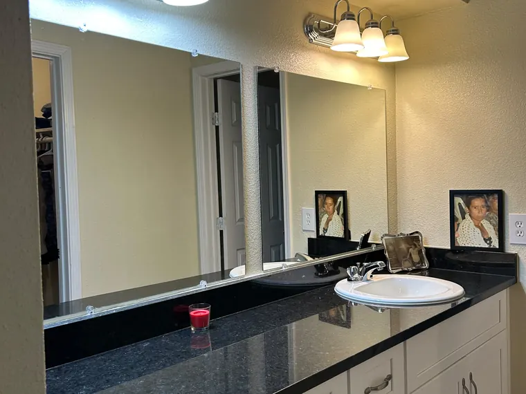 Bathroom vanity cleaned and polished