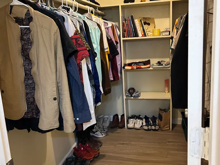 Closet cleared and organised