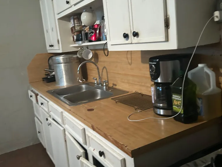 Kitchen counter before cleaning